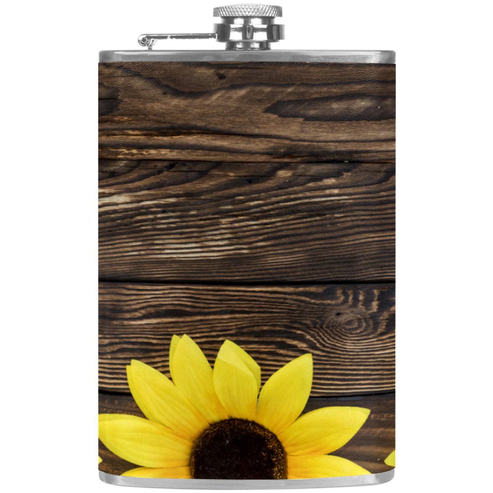 Flasque à whisky de poche en cuir et entonnoir pour éviter les fuites