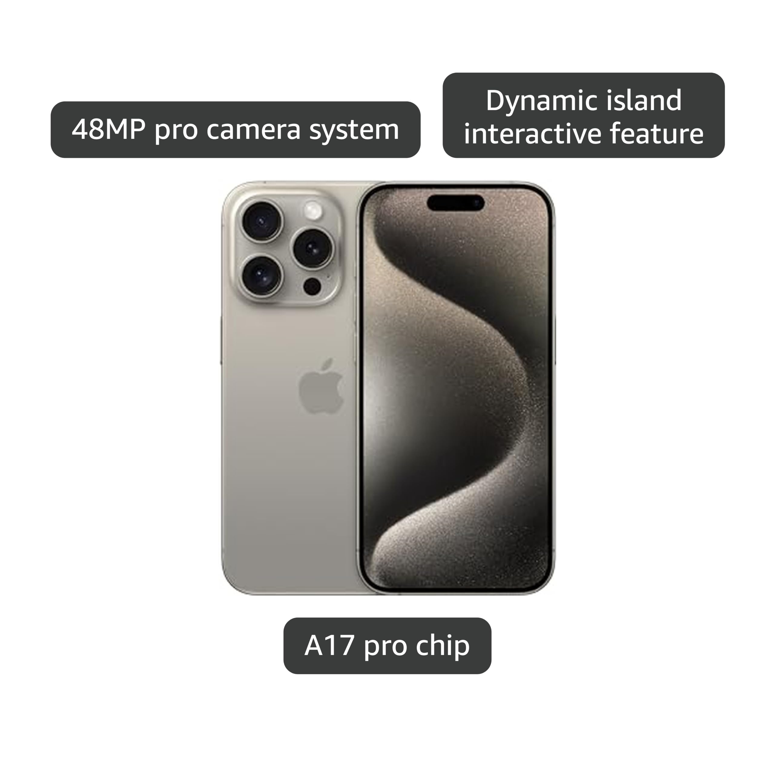 Amazon.com: Apple iPhone 15 Pro, 256GB, Natural Titanium - T