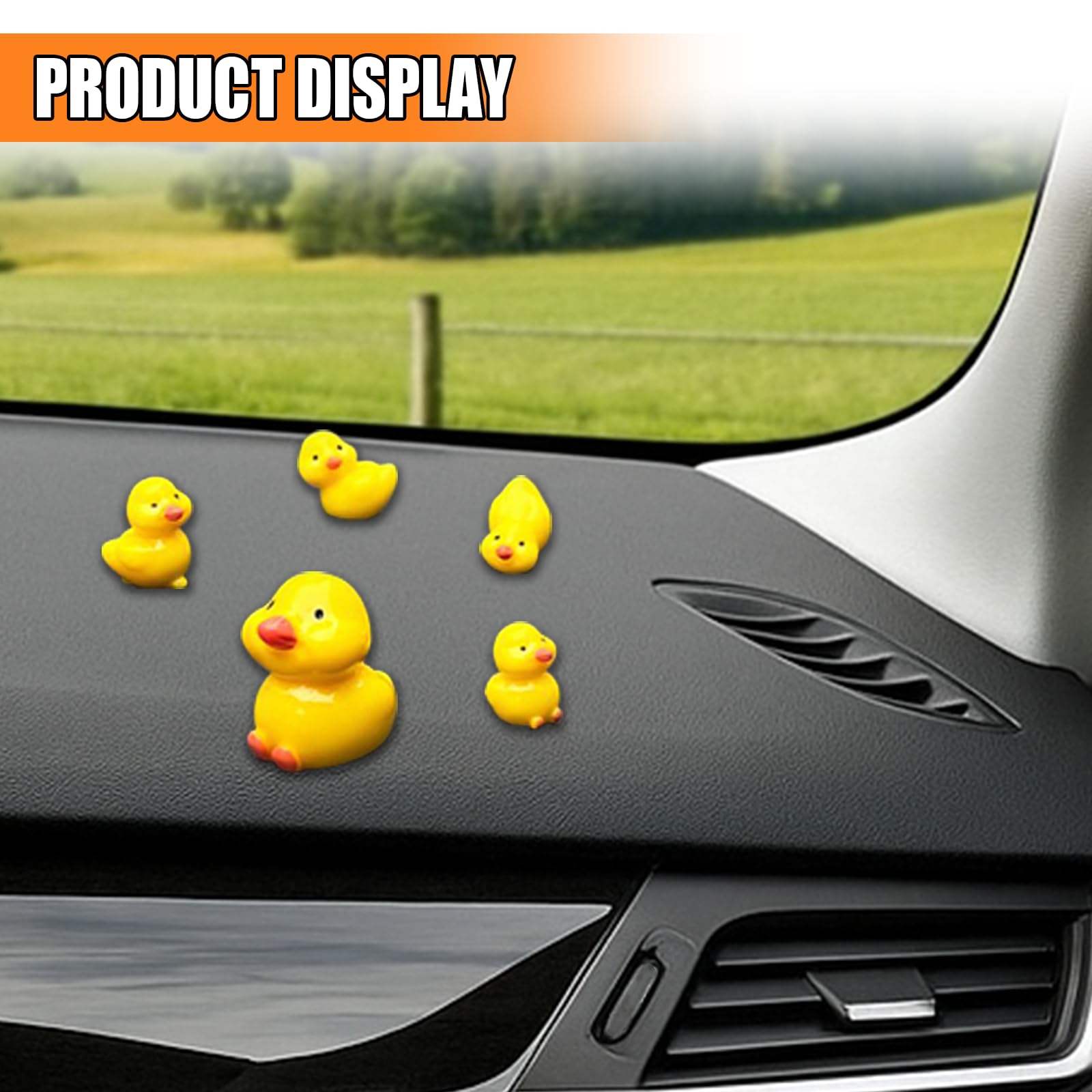 5PCS Mini Ducks Car Interior Accessories for Dashboard Decorations Cute Rearview Mirror Decor for Car Home Garden Office — view 6