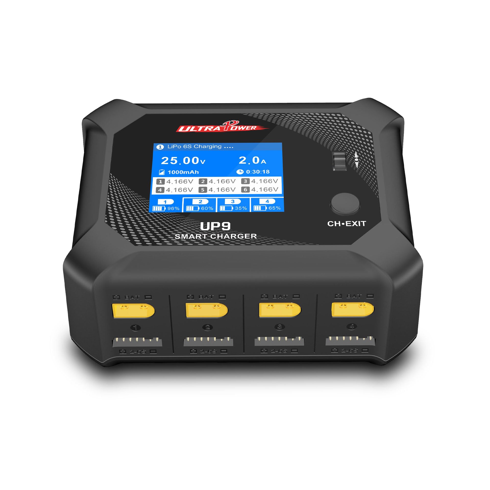 UP9 4 Channel 200W 4 * 5A 1-6S LiPo LiHV Battery Charger for RC Model Toys