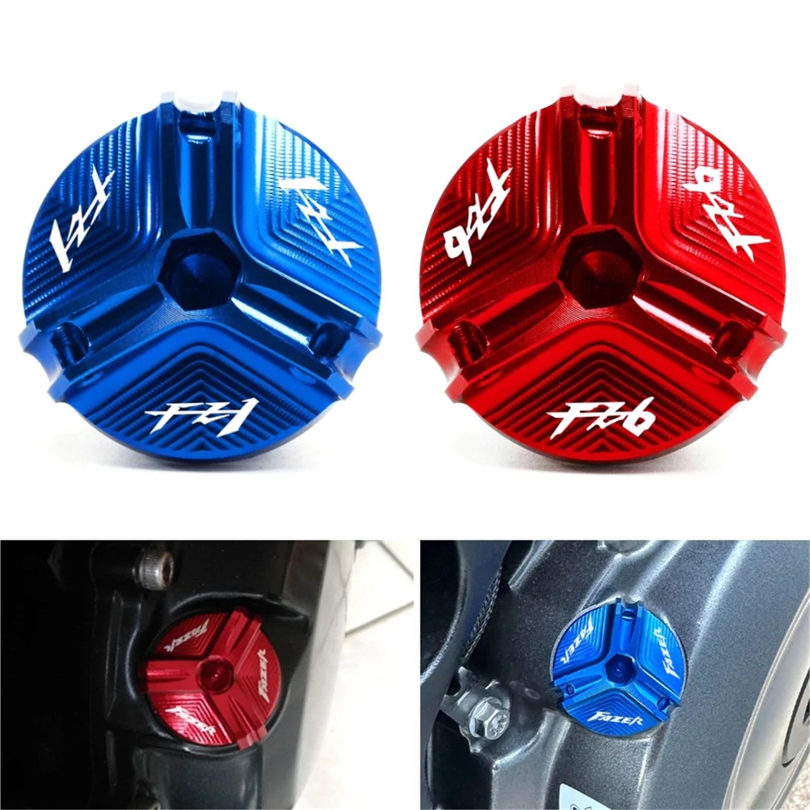 Adatto For Yamaha FZ1 Fazer 2006-2015 FZ6 FZ-6 FZ 6 FZ6R 2004-2012 2007 2009 FZ8 CNC Tappo Di Riempimento Olio Motore For Motocicletta Coperchio Tappo Olio(Red-FZ6)