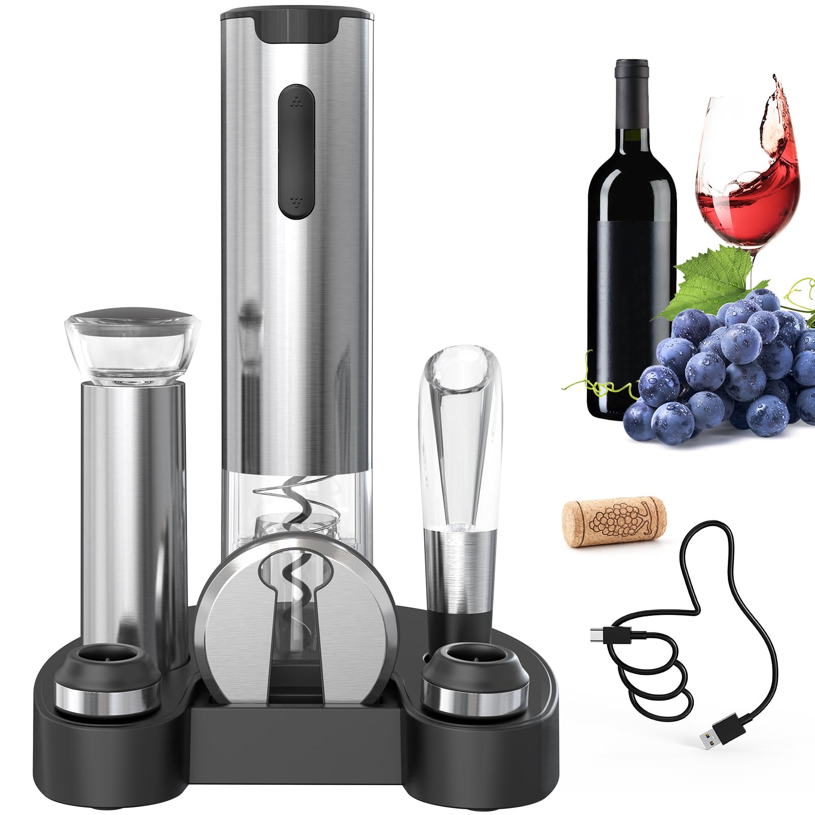 Sacacorchos eléctrico CIRCLE JOY para abrir y conservar sus vinos en cenas y reuniones