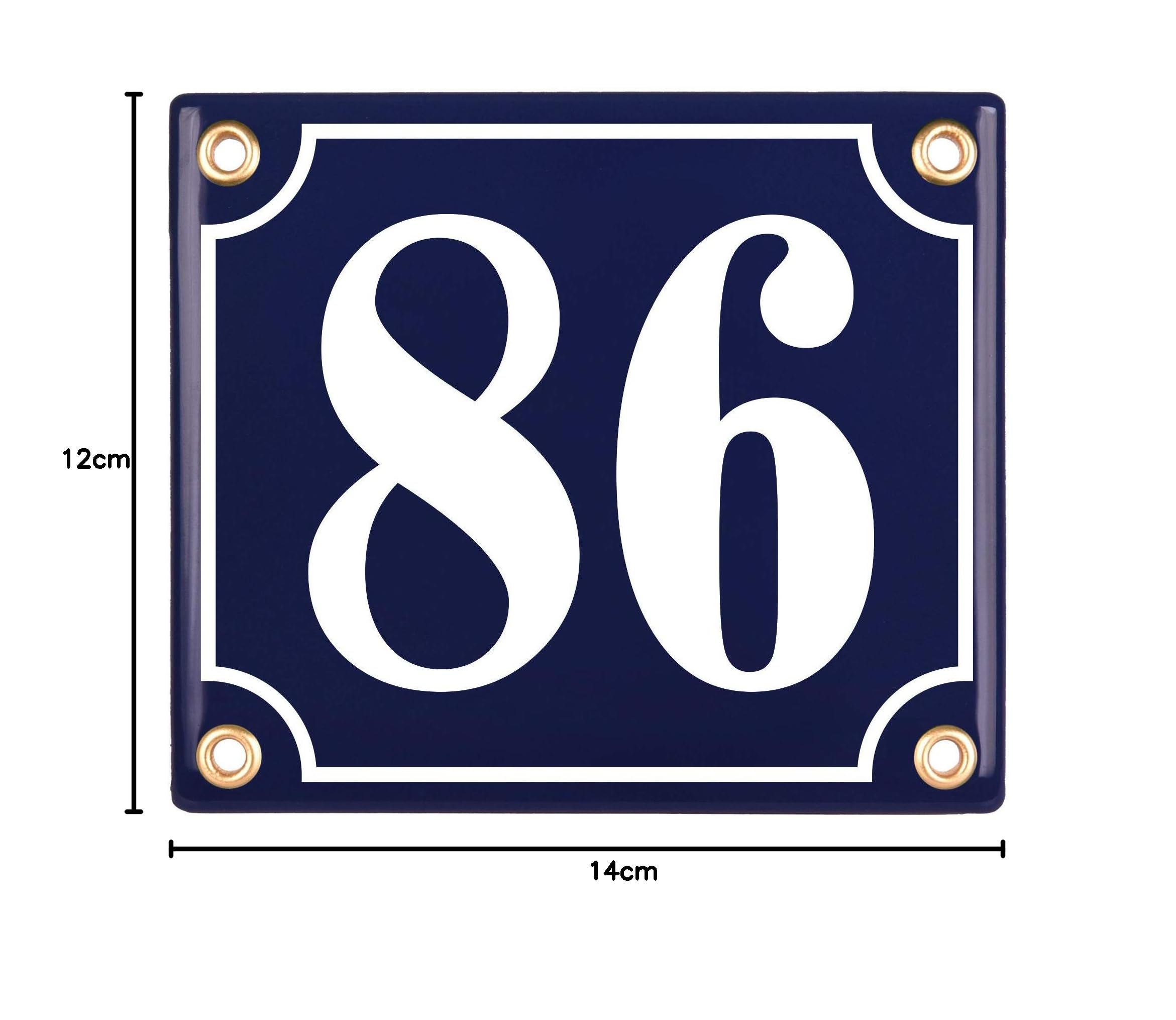 Placas de Dirección – Ceramica Numeros Casa Exterior Personalizada – 12x14 cm - Azul