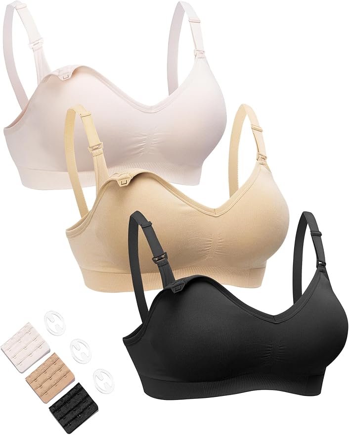 HOFISH Maternity Nursing Bras for Breastfeeding Seamless Wirefree Push