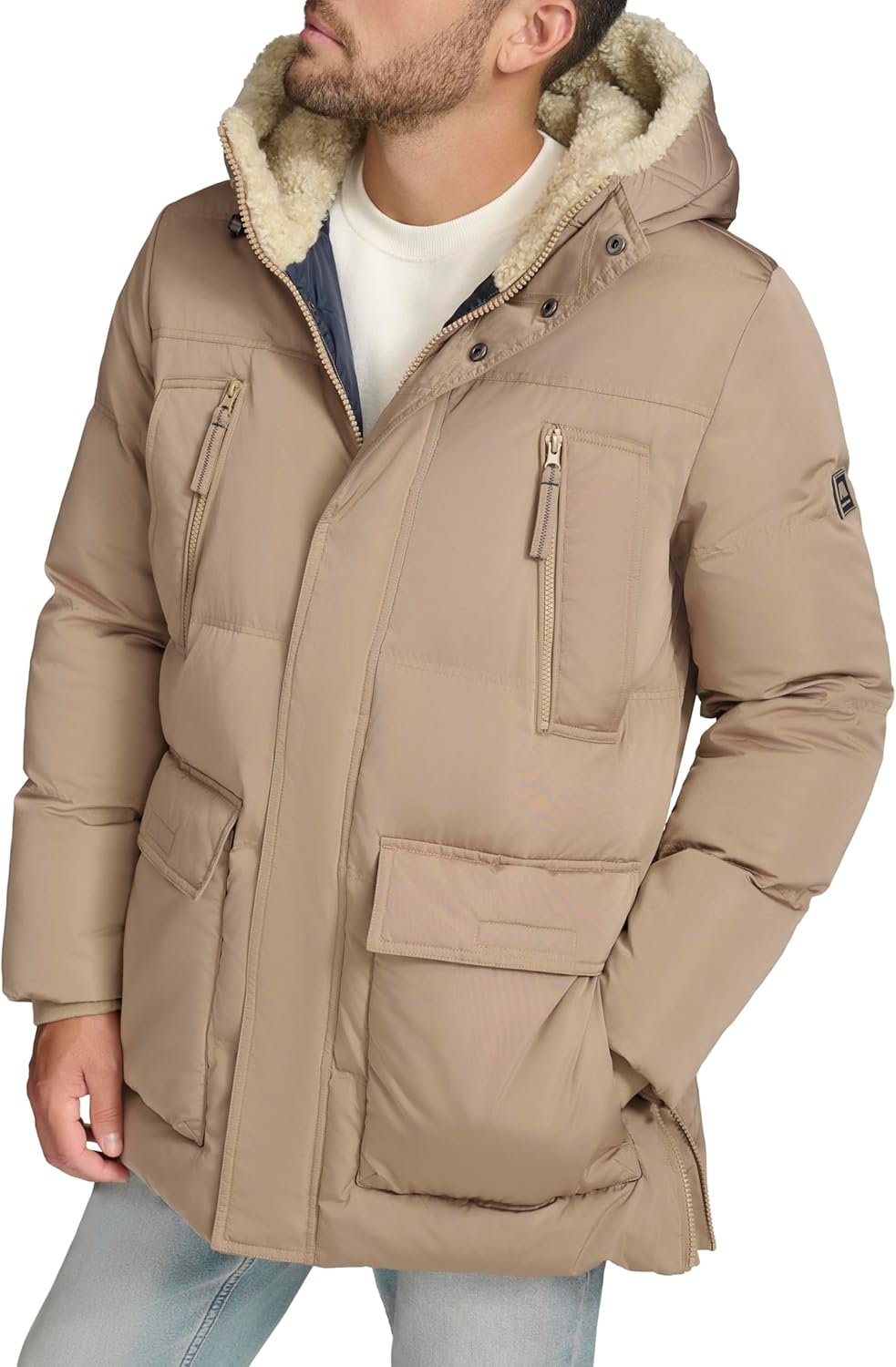 Andrew Marc mens Outerwear Mackay Faux Fur Lined Parka