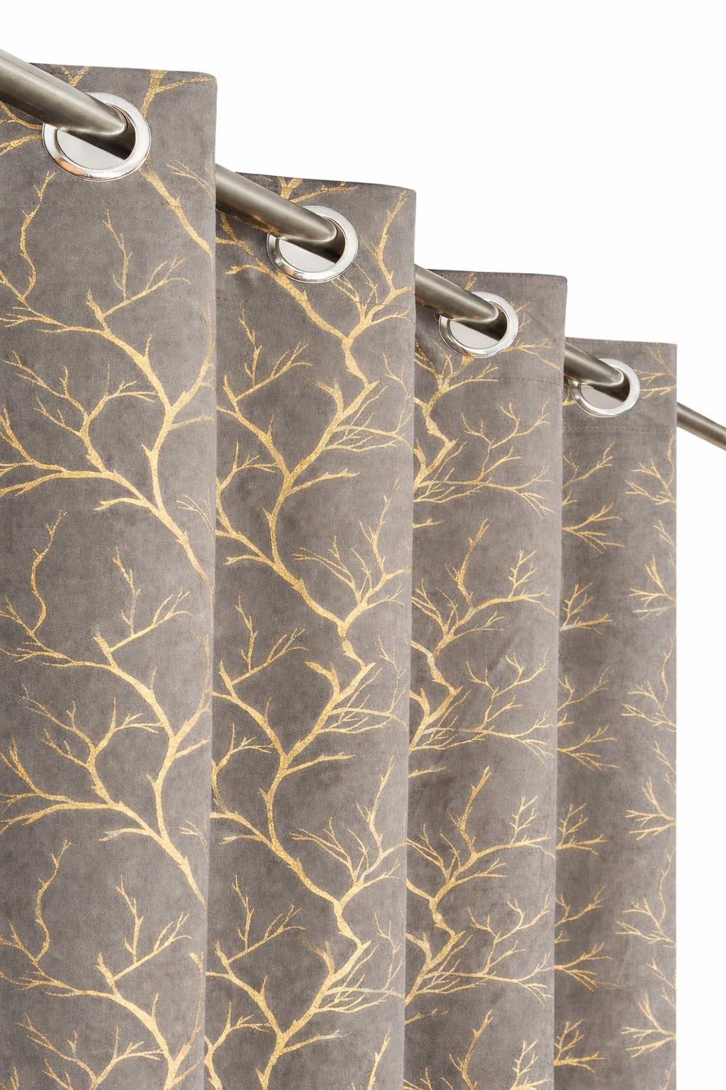 Teal Velvet Foil Curtains - 6ft Long, Easy Install -7
