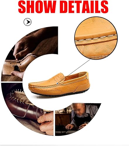 Miniatura 4 de Lymphvity Mocasines suaves y transpirables para hombre, zapatos de conducción de cuero para caminar, zapatos de lancha, mocasines casuales