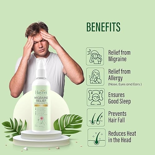 Miniatura 2 de Aceite capilar de hierbas para aliviar la migraña  El alivio de la sinusitis asegura el control de caídas del cabello del sueño  Aceite esencial