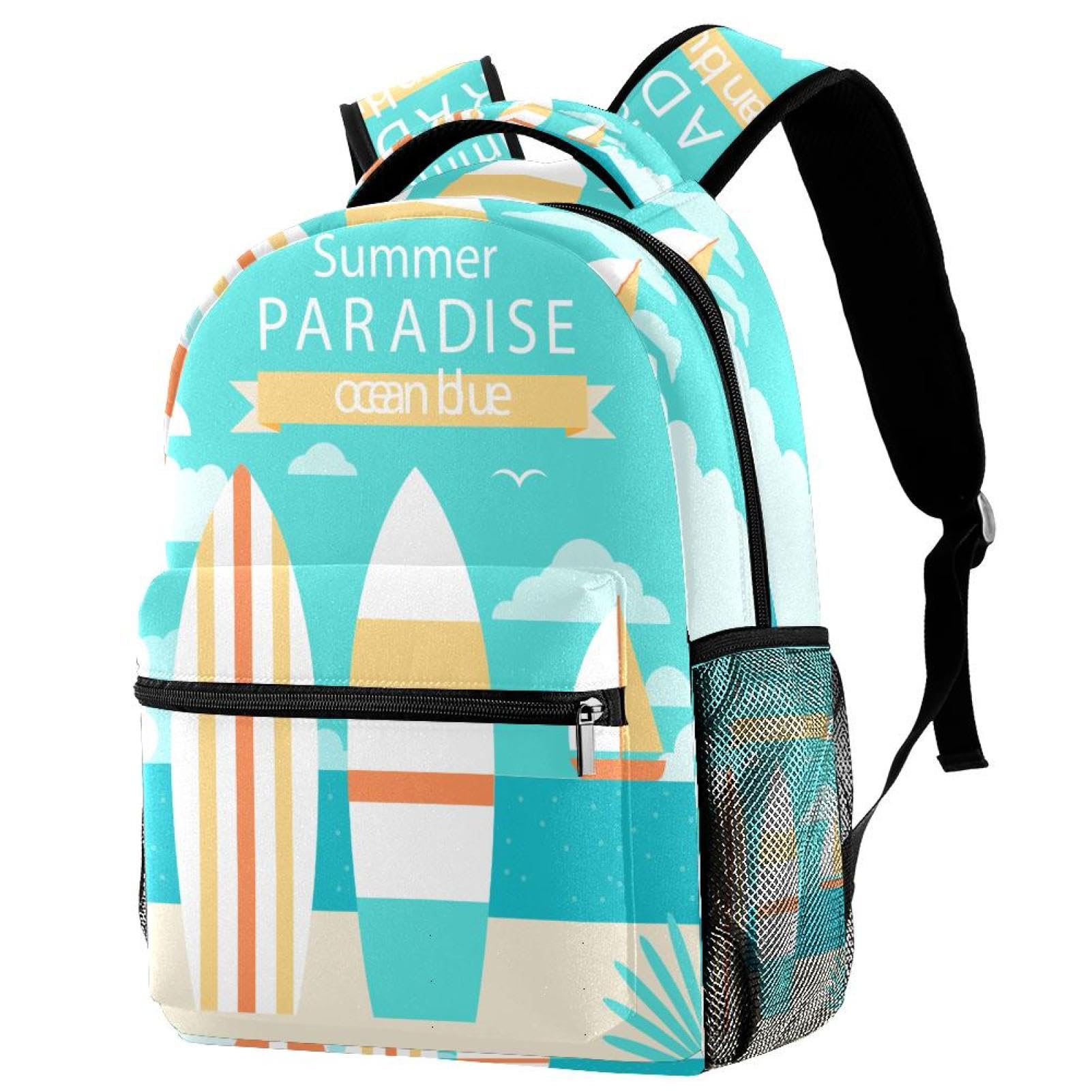 Zaino per computer portatile, vacanze estive, surf, zaino per scuola superiore, resistente all'acqua, zaino da viaggio e escursionismo