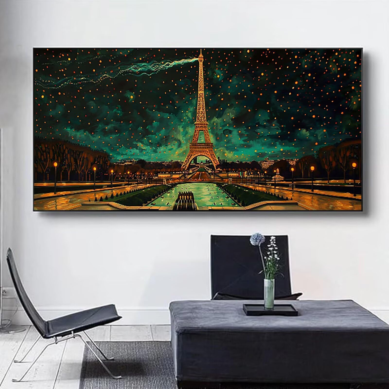Malen nach Zahlen Kinder Landschaft, Malen Nach Zahlen Erwachsene Geschenke Home Wand Dekor Bastelset, Malen nach Zahlen Eiffelturm | Malen nach Zahlen Ohne Rahmen (60x120cm) Bastelset Erwachsene X-Z