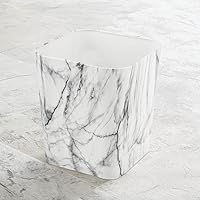 Vista 5 de mDesign Contenedor de basura pequeño cuadrado de metal de 2.3 galones para baño, tocador, dormitorio, capacidad para residuos y reciclaje, colección