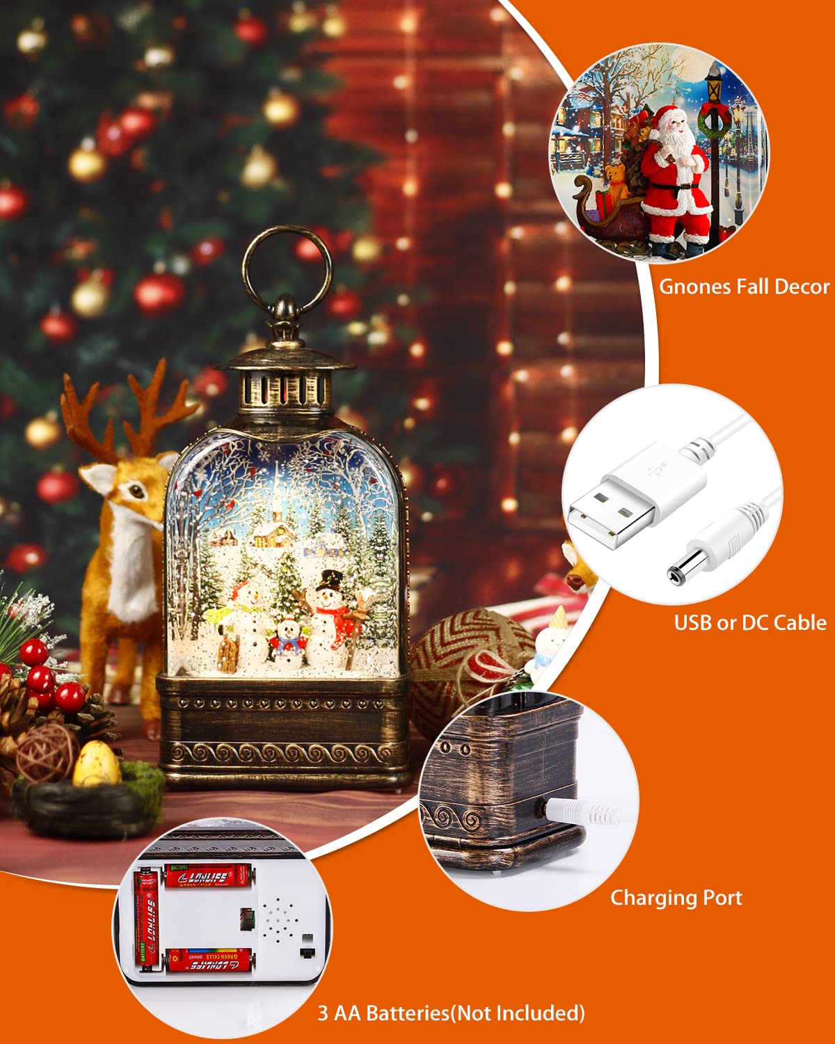 Musical Snow Globe Lantern Snow Globe Christmas Lantern With Snowman ...