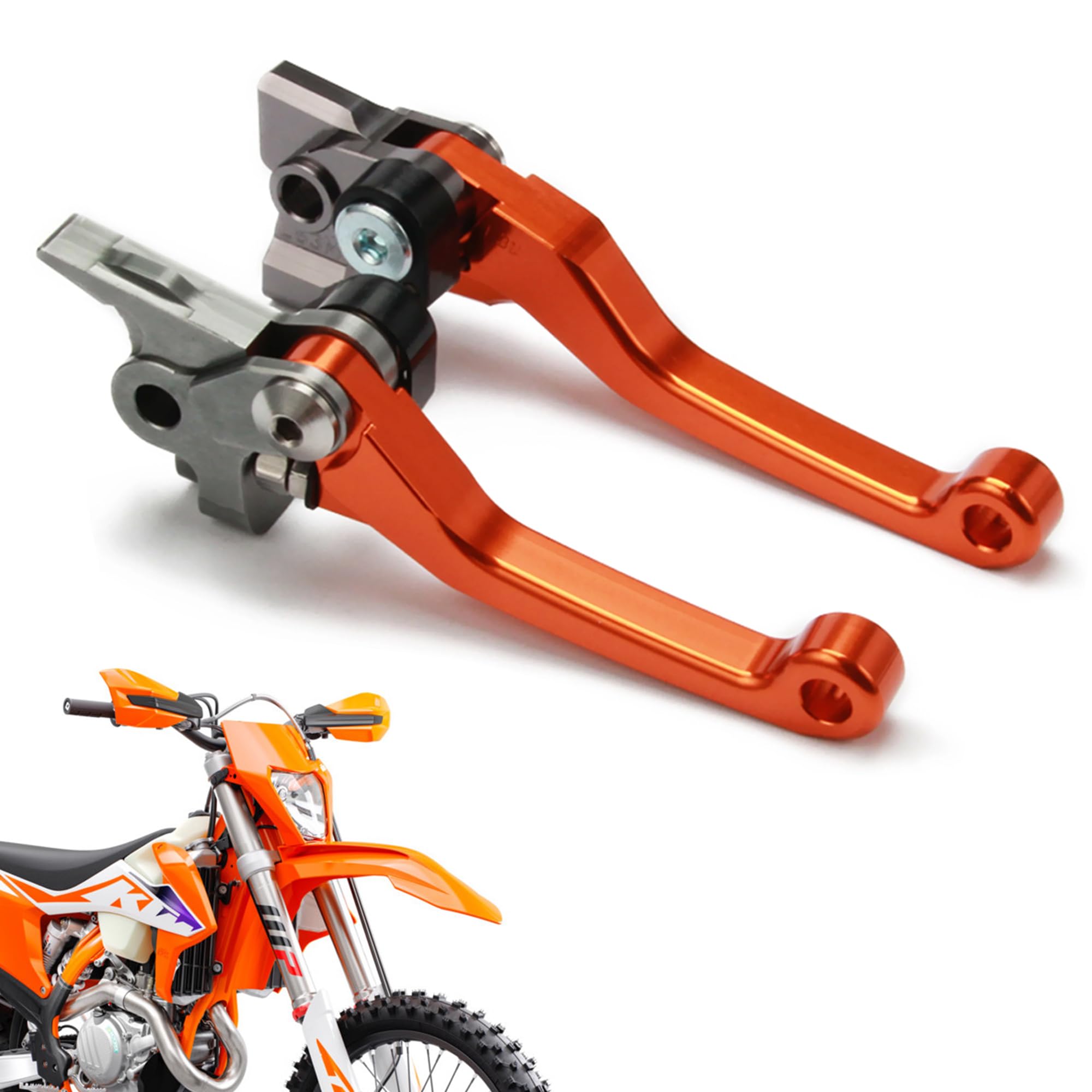 Foldable Clutch & Front Brake Lever Set Compatible with KTM Husqvarna GasGas 125 150 200 250 300 350 500 SX SXR SXF XCF XCFW XCW EXC EX EXC (SIX Days) 14-24 (Orange)