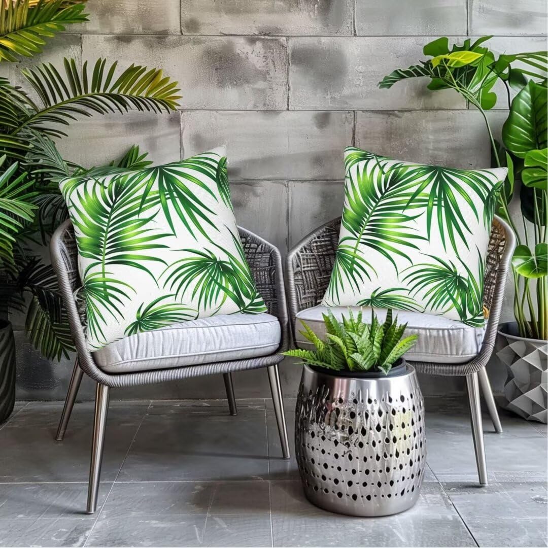 Fundas Cojines 100x100 cm Funda Cojin Verde Juego de 2, Plantas Fundas de Cojines Funda de Almohada, Lumbar Funda de Cojin Sofa Cuadrado Cojines Decora para Coche Silla Dormitorio Decoracion 40x40Inch