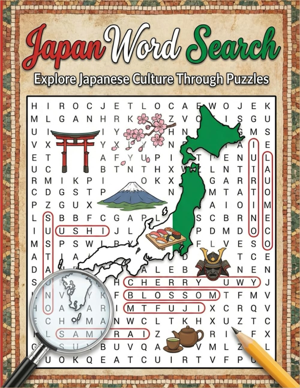Japan Word Search: Explore Japanese Culture, Cities, Food, and Traditions with Fun and Relaxing Brain Games