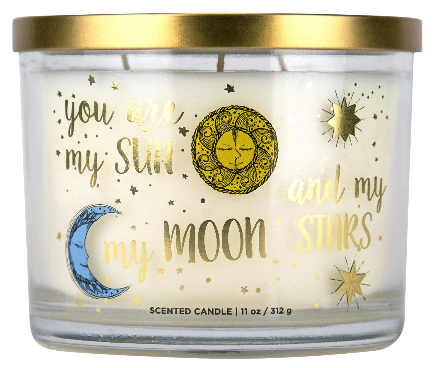 Aromascape PT41437 "You are My You are My Sun, and My Moon and My Stars" 3-Wick Scented Candle (Lavender, Cedarwood and Amber), 11-Ounce