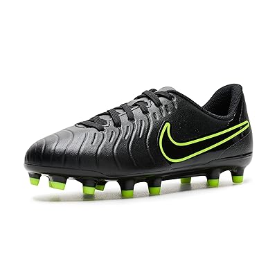 Nike Kids Jr. Tiempo Legend 10 Club Multi ground Low top Soccer Cleats (little Kid/Big Kid) Kids Shoes Black/Volt