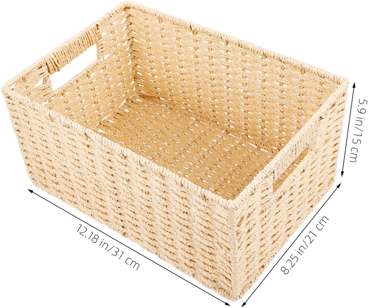 Woven Storage Basket with Handle Multi Function Desktop Organizer for Sundries for Snacks Cosmetics and Household Items for Tidy Spaces