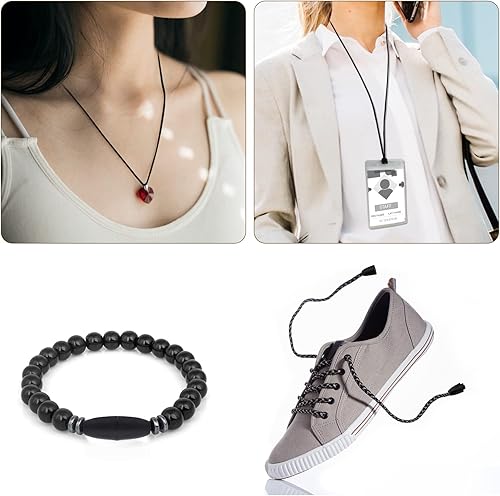 Miniatura 5 de Paquete de 30 cordones de repuesto para collar con cierres separables, cordones negros para colgantes, collar, cuerda de nailon, kit de cuerda para