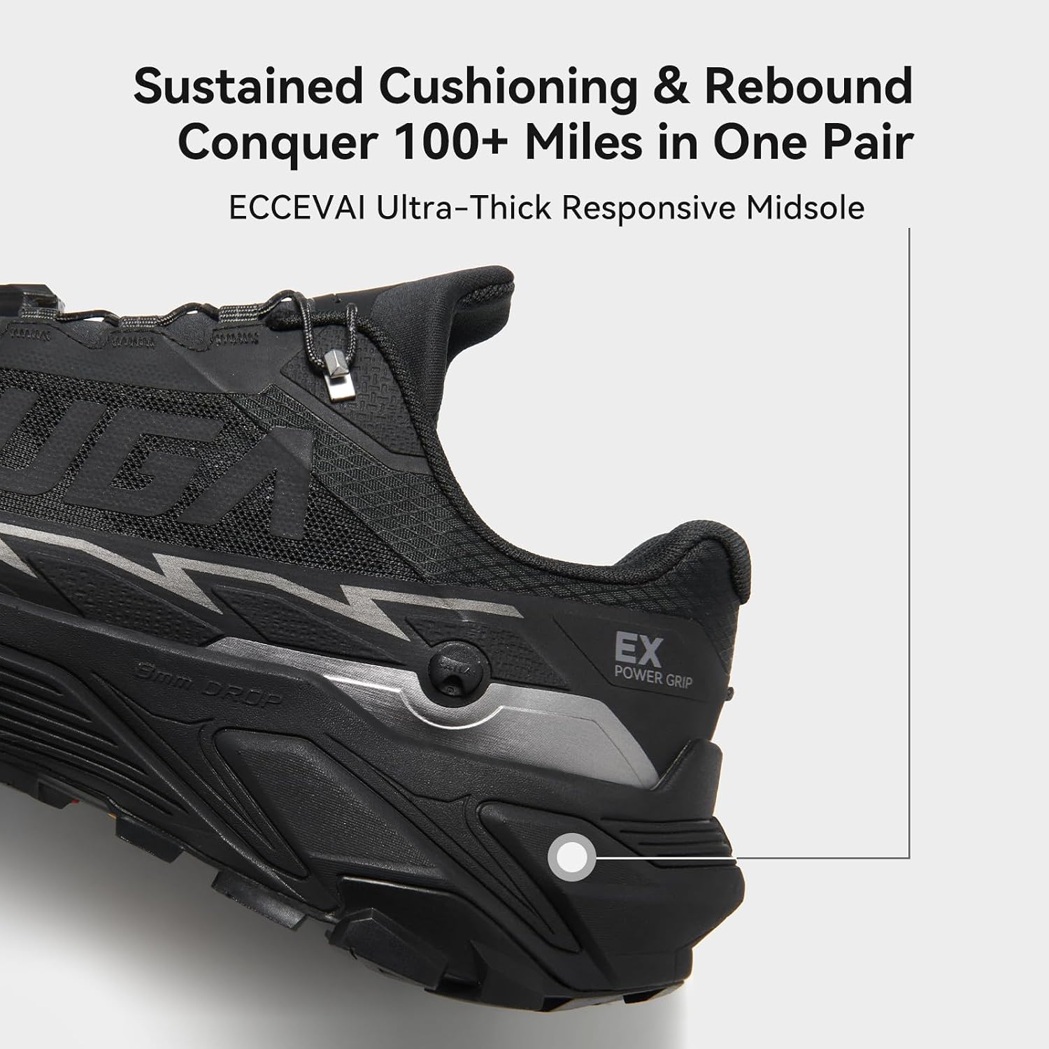 Fuga EX3 Women’s Trail Running Shoes, Cushioned Durable Womens Trail Sneakers, Lightweight Fashion Women Trail Shoes for Rugged Terrain, Long Distance & Ultra Trail Running