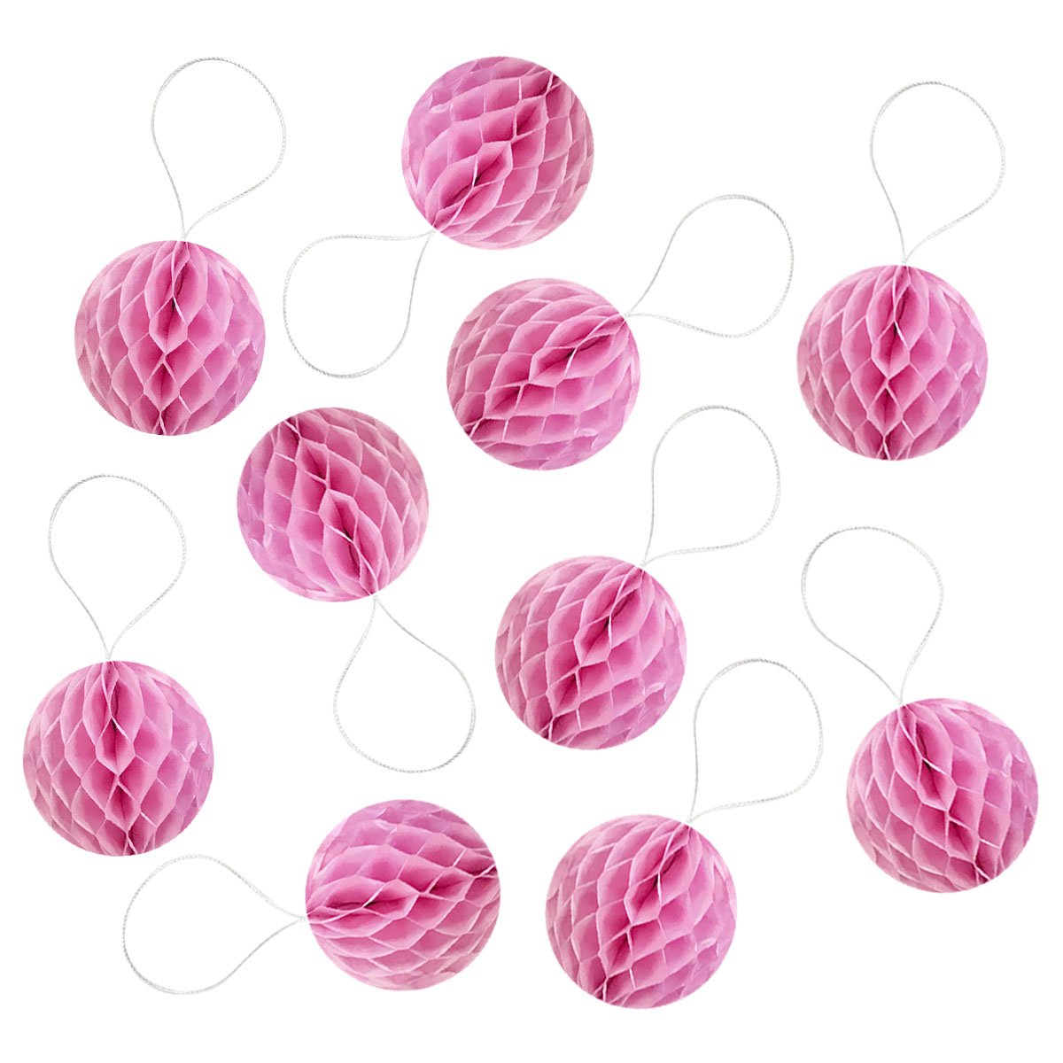 Wrapables Tissue Honeycomb Ball Party Decorations - Set Of 3, 12 Inch, Hot Pink