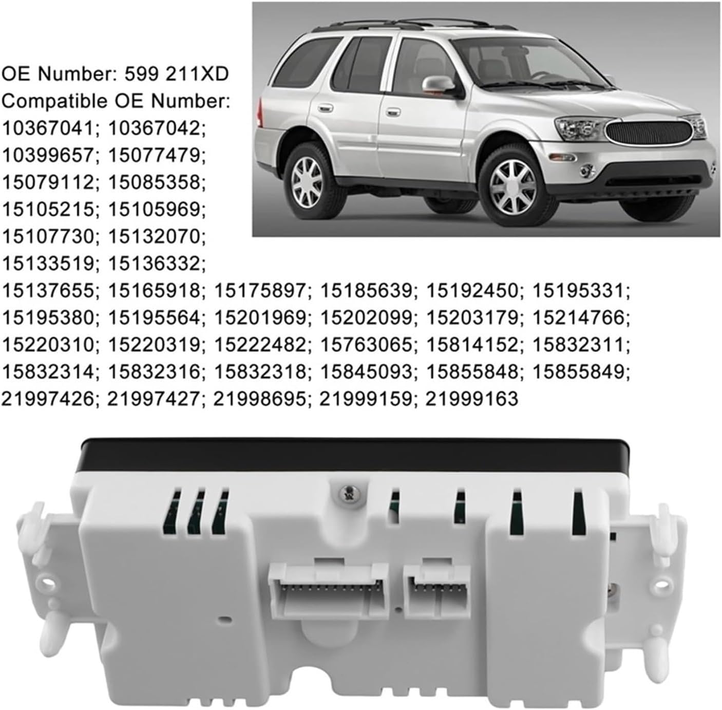 A/C Control Switch Replacement for GMC for Cadillac for Oldsmobile 15832311 Climate Control Module Air Conditioning Panel