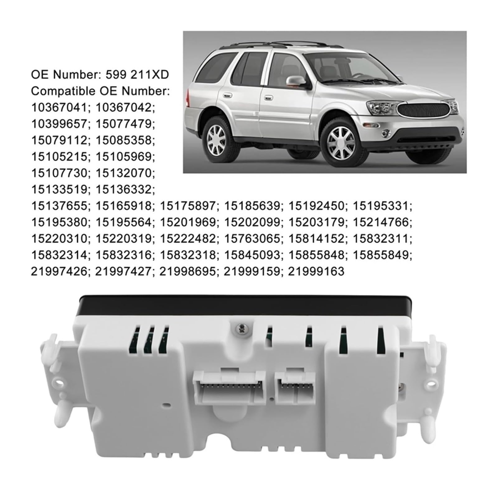 Panel Control Aire Acondicionado Para GMC Para Cadillac Para Oldsmobile 15832311 Módulo De Control Clima Panel Aire Acondicionado