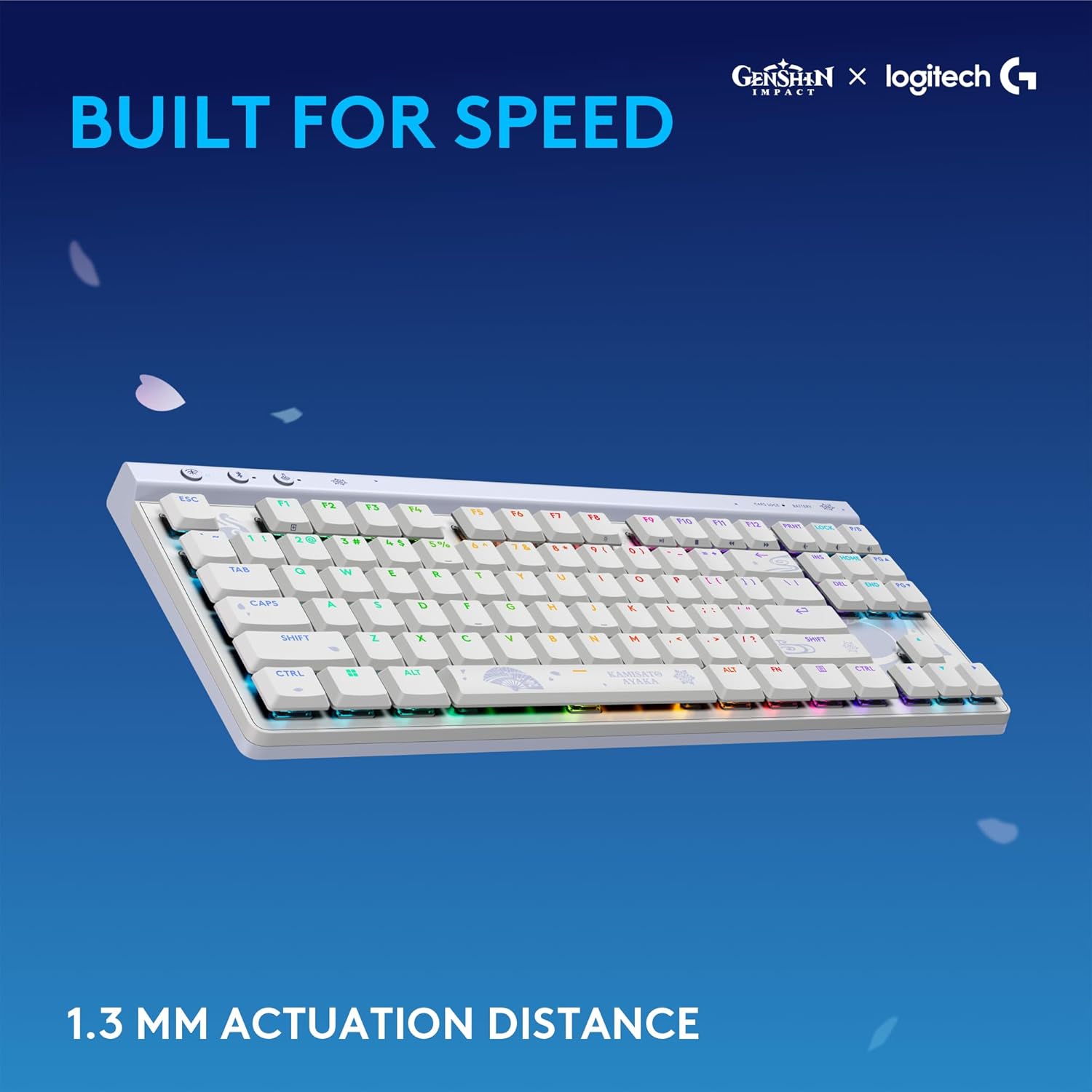 Logitech G515 Wireless Gaming Keyboard TKL, Low Profile, Kamisato Ayaka Special Edition, LIGHTSYNC RGB, Thin Tenkeyless Design, Double-Shot PBT Keycaps, Tactile Brown Mechanical Switches - Image 5