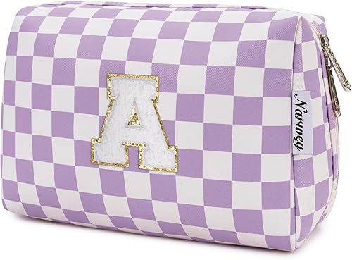 Vista 77 de Narwey Bolsa de maquillaje con iniciales para adolescentes y niñas, regalos de moda de 6, 8, 10, 11, 12, 14, 16, 18 años, bolsa de aseo cosmética