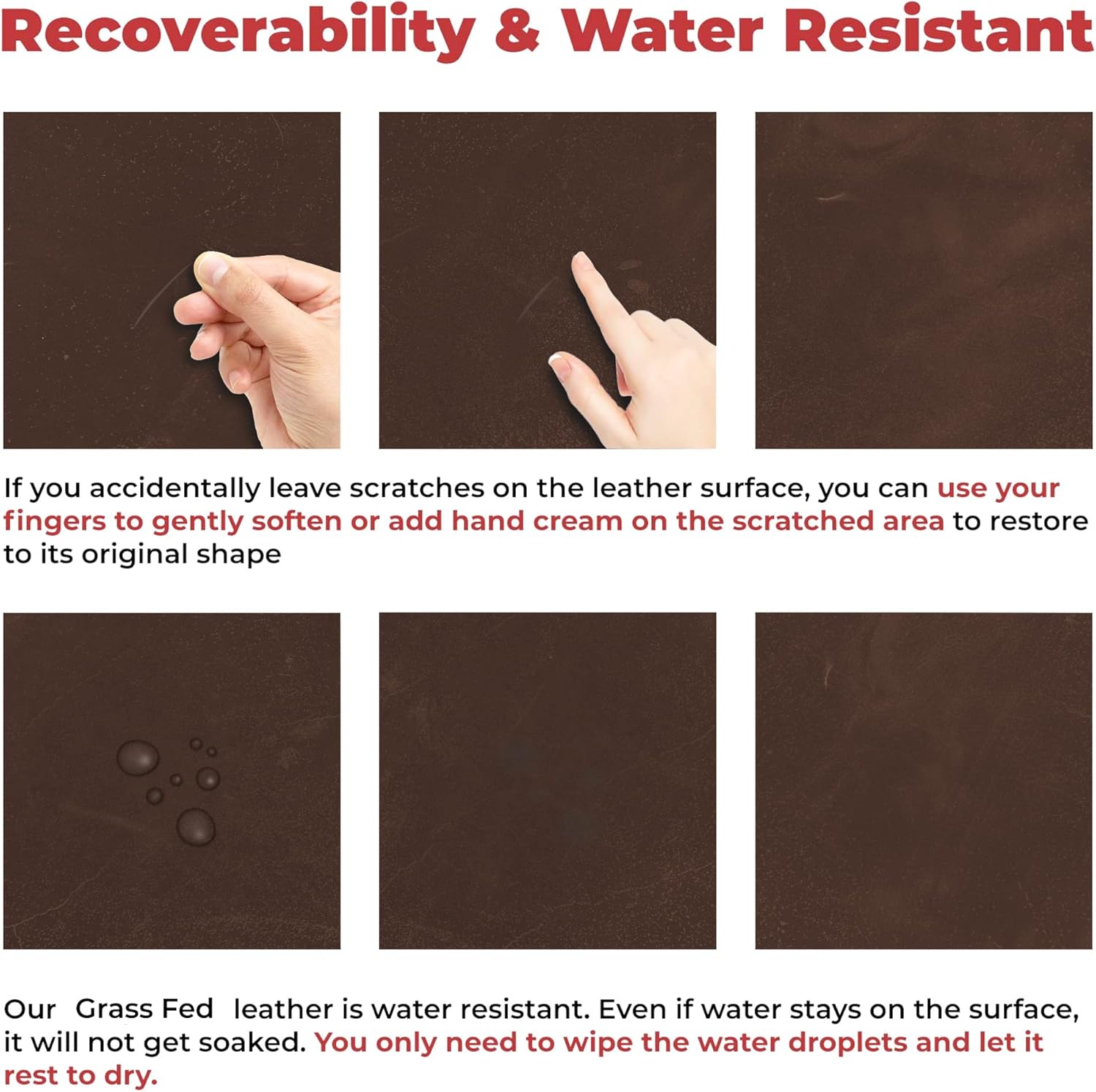 ELW Grass Fed Leather 8-10 oz. (3-4mm) Heavy Duty Pre-Cut 12"x12" Dark Brown Full Grain Cowhide for Tooling, Carving, Holsters, Belts, Bags, Boots, Shoes, Cases, Repair, Knife Sheaths, Furniture