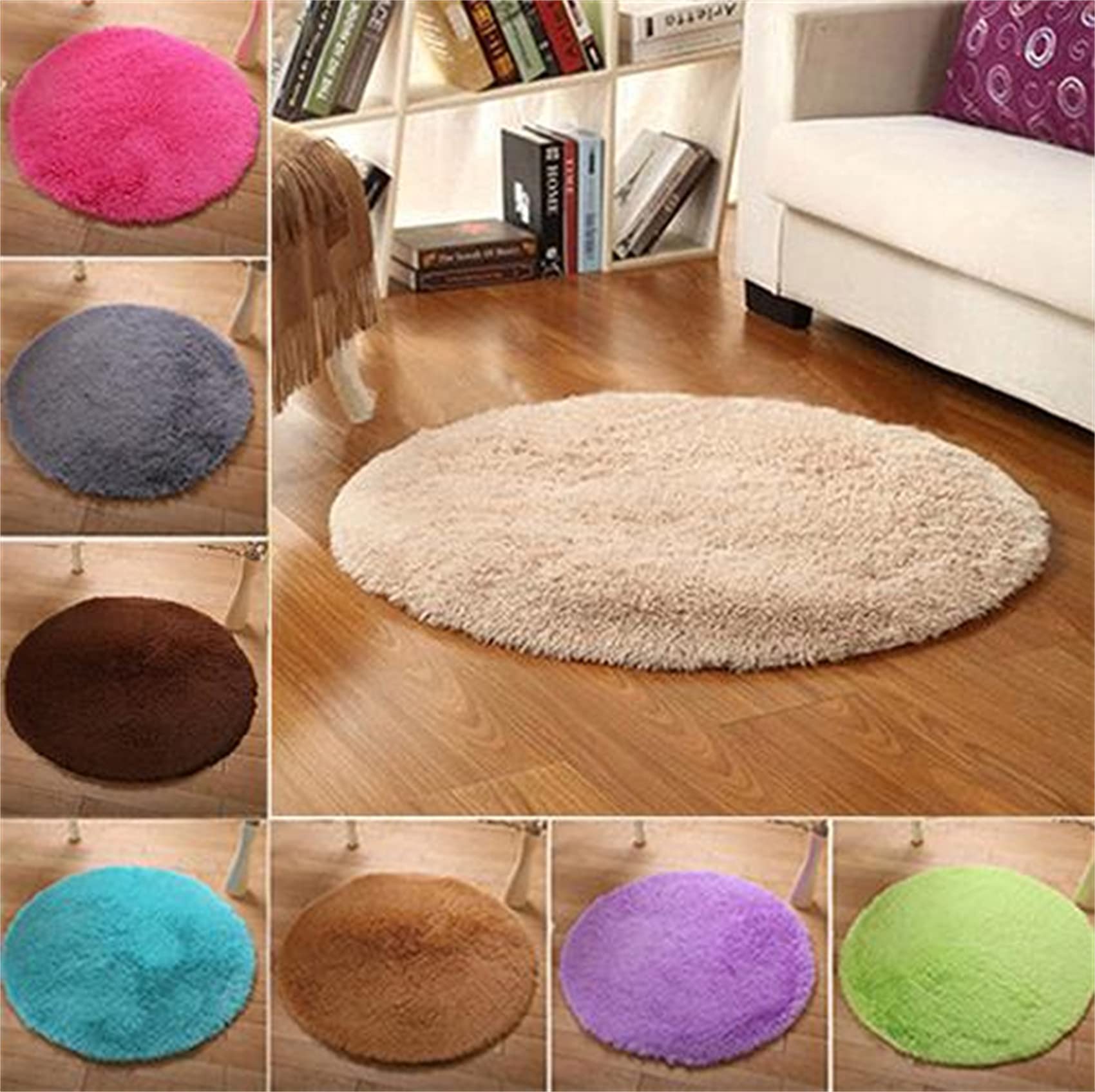 Super Soft Round Area Tappeto Indoor Moderno Soggiorno Camera da Letto Cucina Cucina Circolare Pavimento Carpet Zerbino Zotto Yoga Tappeto da Gioco Play Tent Tappeto,Bianca,200cm