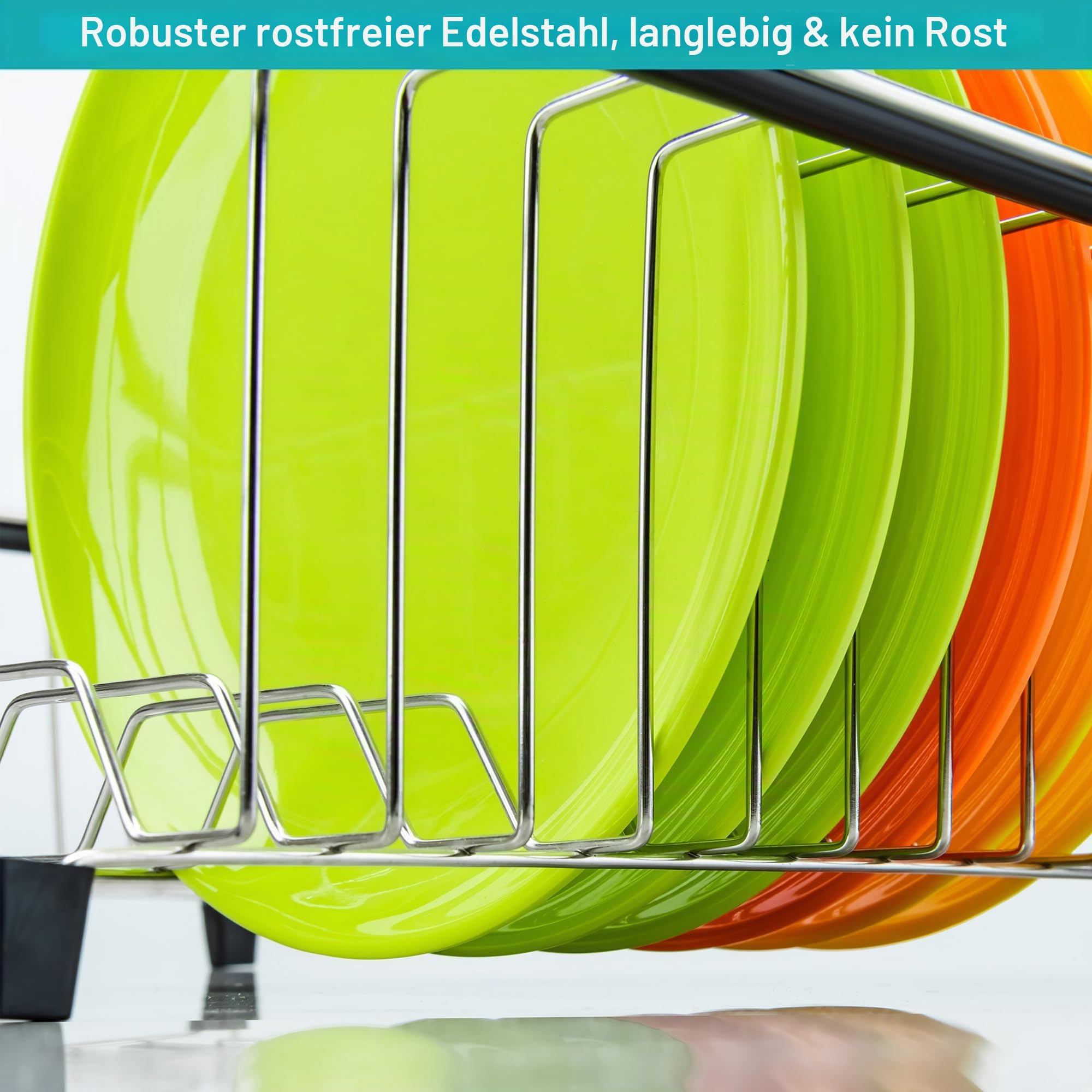 iPEGTOP Erweiterbares Abtropfgestell für Geschirr – Rostfreies Edelstahl Abtropfkorb für Spüle, Multifunktionaler Geschirrständer mit Besteckhalter, Innen-Sink-Organizer