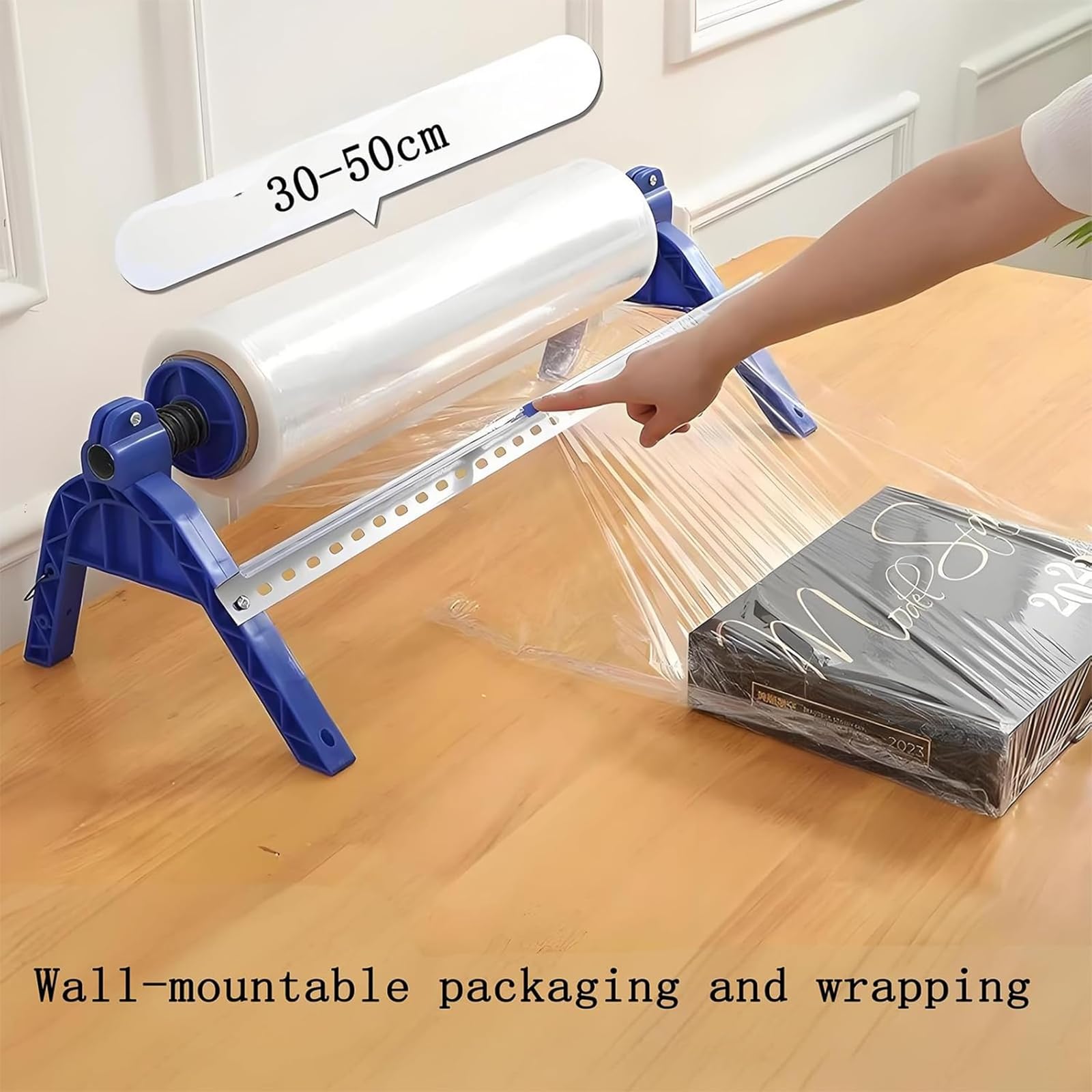 Machine d'emballage étirable portable pour film de 50 cm, distributeur manuel et coupe-film, idéale pour les meubles, les emballages alimentaires et les boissons, les travaux manuels – Flexible et