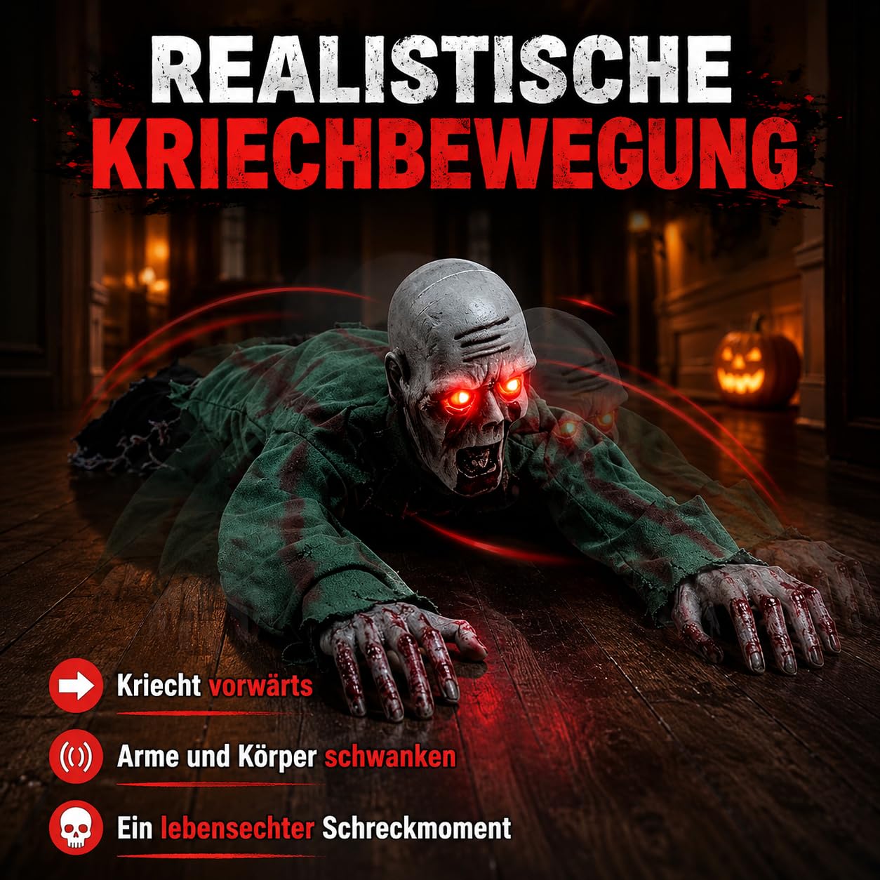 Generisch Elektrischer Halloween-Zombie, Gruselige Halloween-Dekoration für drinnen draußen (C)