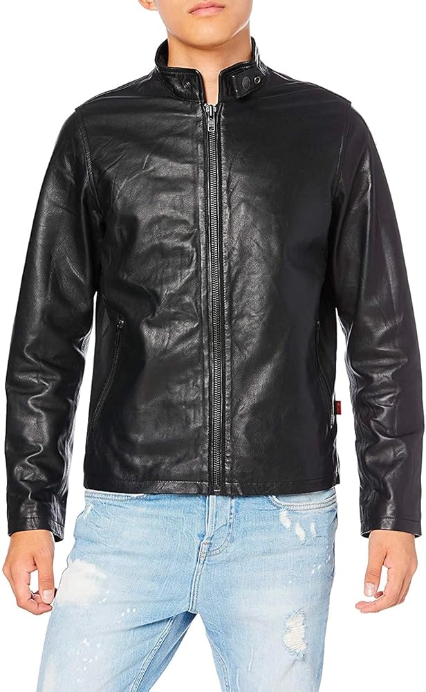 Indian ブラックレザージャケット シングルライダース Amazon | [インディアン] レザージャケット ラムレザー シングル