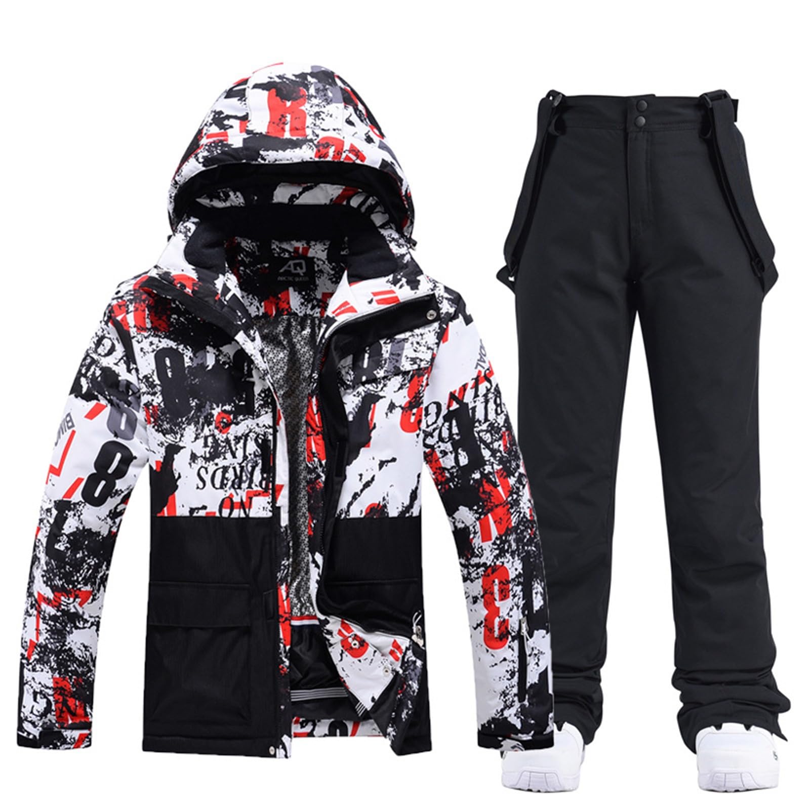 Generisch Traje térmico para hombre de pesca, resistente al viento, traje de esquí de invierno para hombres, chaqueta de esquí y pantalones de esquí, impermeable, resistente al viento y transpirable