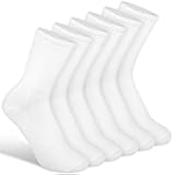 3 Pairs White Crew Socks for Women Size 6-10 Cotton Athletic Casual Ankle Socks for Women All Season Womens Ankle Socks