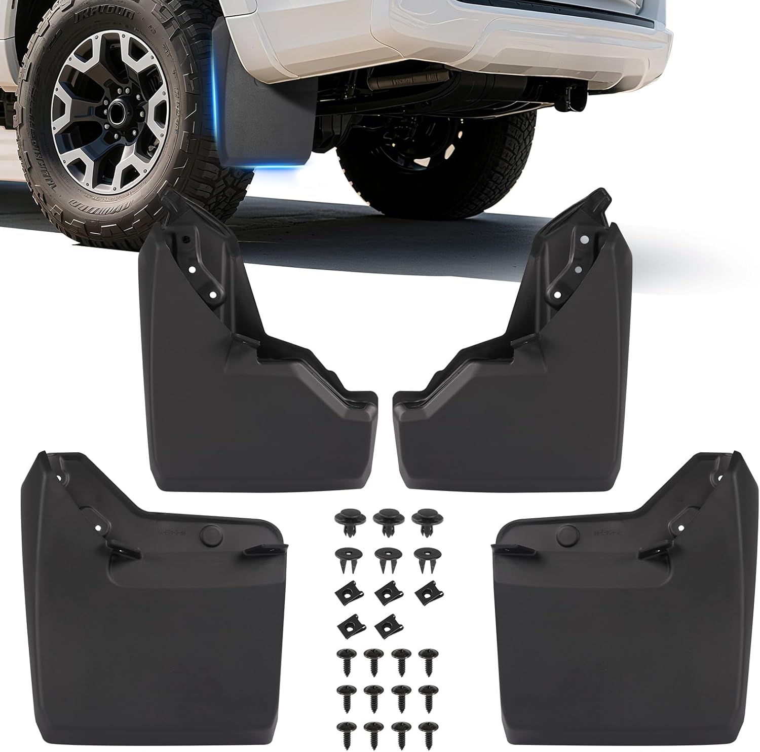 4PCS Mud Guards Splash Flaps Mudflaps Compatible with Toyota 4Runner 2025 2026 Narrow Version Auto Exterior Front Rear Tire Mudguards Kit Wheel Liner Fenders