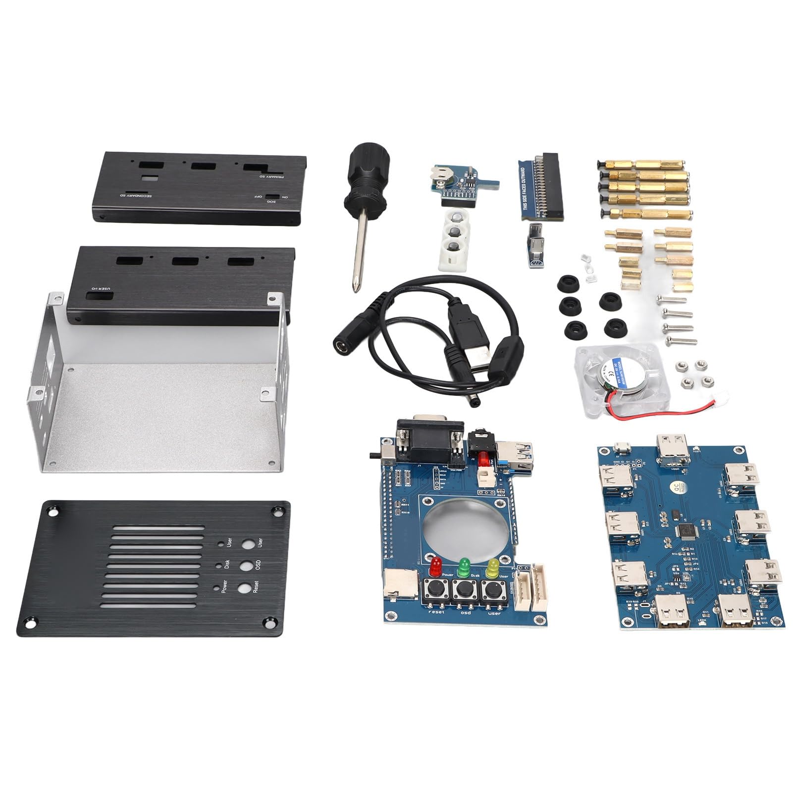 Zestaw Metalowej Obudowy FPGA do Samodzielnego Montażu, Płytka IO 32MB SDRAM, Zestaw Koncentratora USB V2.1 z obudową ze Stopu Aluminium, Idealny do Projektu Open Source Terasic DE10-Nano