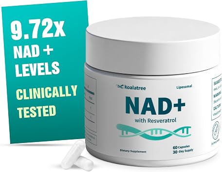 NAD Liposomal NAD+ Supplement 1100mg NAD Plus with Trans-Resveratrol - Support Cellular Health, Skin, Energy & Anti Aging for Women and Men - 30 Servings