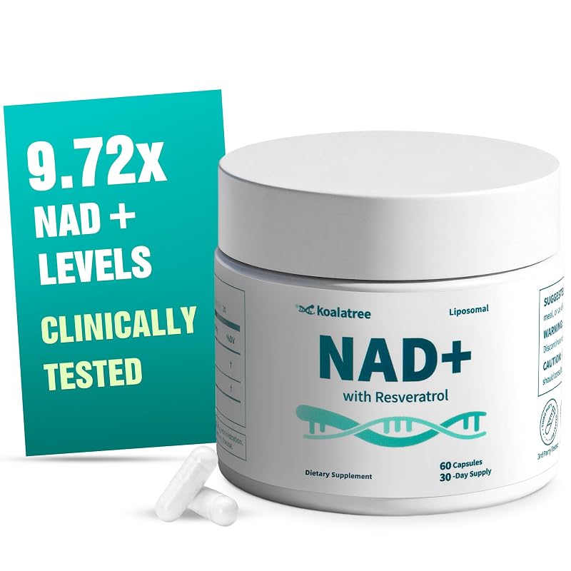 Koalatree Suplemento de NAD+ lipossomal com trans-resveratrol 1.100 mg, 30 porções