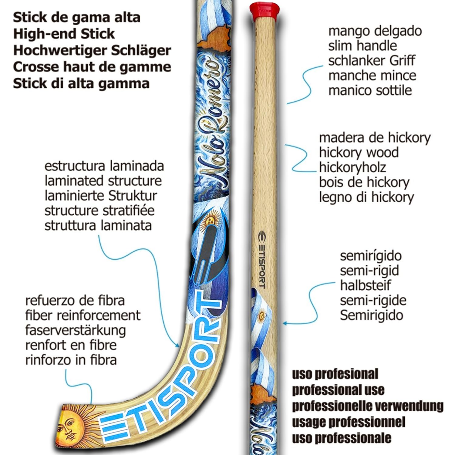 Stick Hockey Patines Profesional Nolo Romero Semirrígido