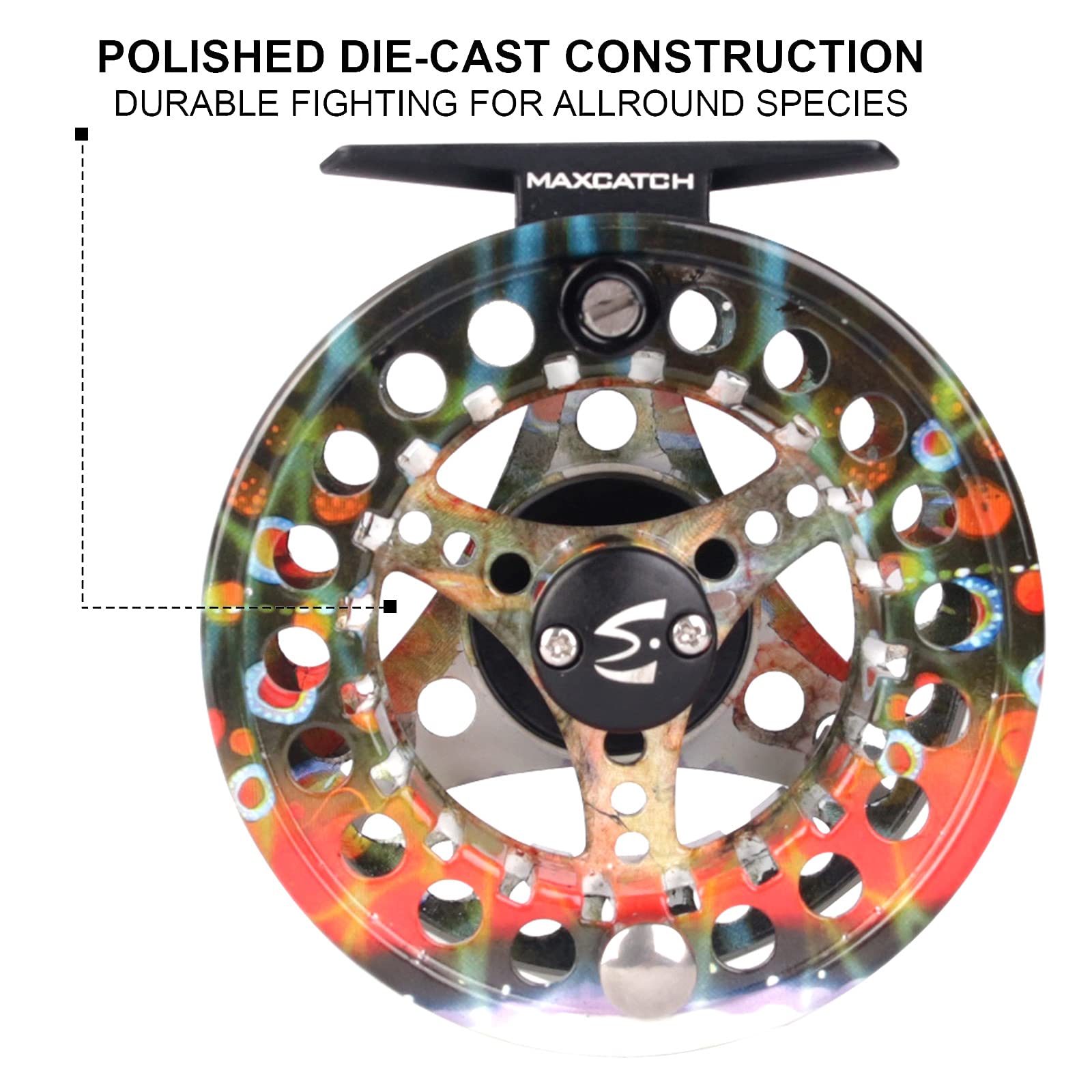 MAXIMUMCATCH Maxcatch ECO Fly Reel Large Arbor with Diecast Aluminum Body Fly Fishing Reel(3/4wt 5/6wt 7/8wt) (ECO reel (Brook Trout) - Image 3