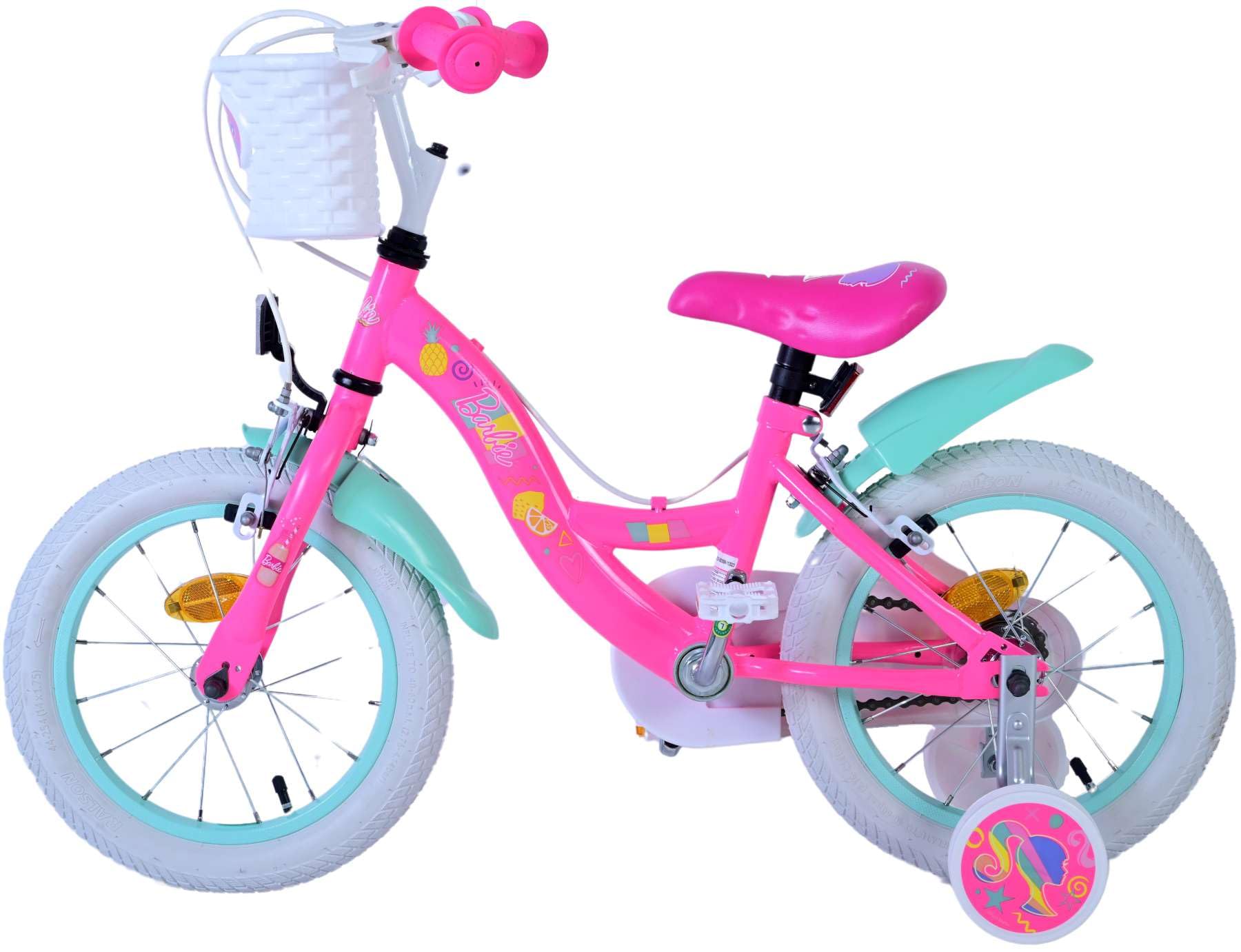 Volare Vélo Barbie pour enfant - Fille - 14" - Rose - Freins à deux mains