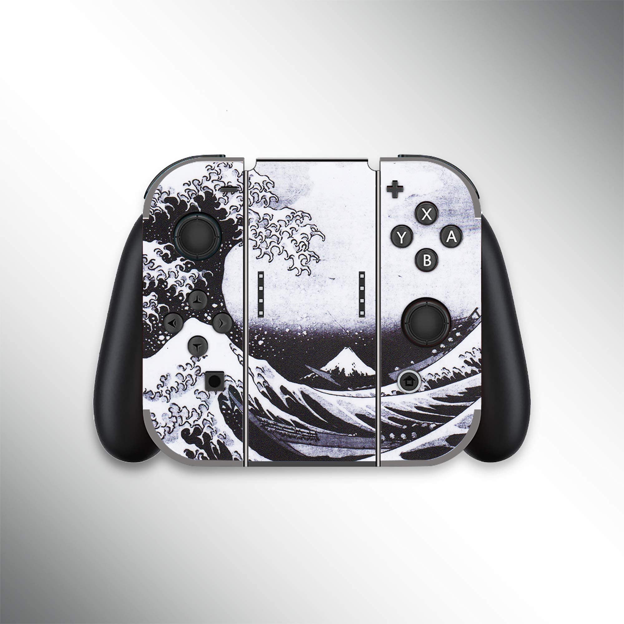 BelugaDesign Skin Wave Switch | Autocollant Cool en Vinyle | Peinture Japonaise Eau océan Mignon | Compatible avec Nintendo Switch (Switch Standard, Gris)