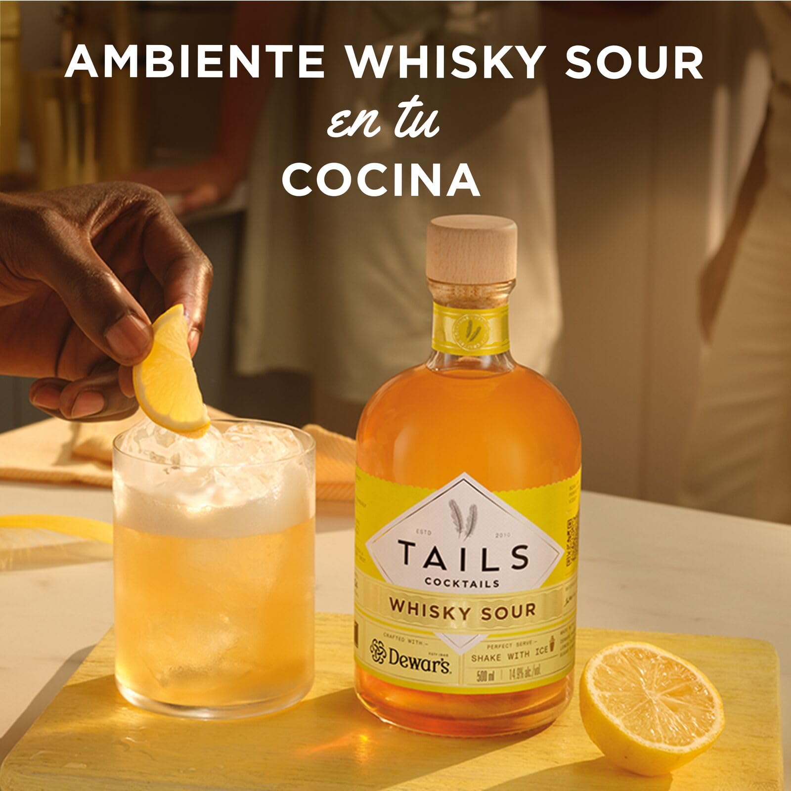 TAILS Cocktails Cóctel Whisky Sour, Cóctel con Whisky Listo para tomar, 14,9% ABV, 50cl / 500ml