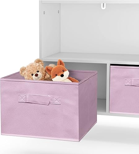 Miniatura 33 de Estantería para niños, estante para libros de 4 niveles, organizador de juguetes para habitación de niños, guardería, sala de juegos, dormitorio