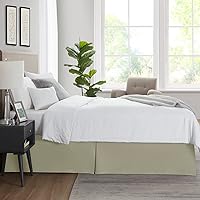 Vista 70 de Nestl - Falda plisada de cama de fácil ajuste, con caída a medida de 14 pulgadas, microfibra suave de doble cepillado, con calidad de hotel