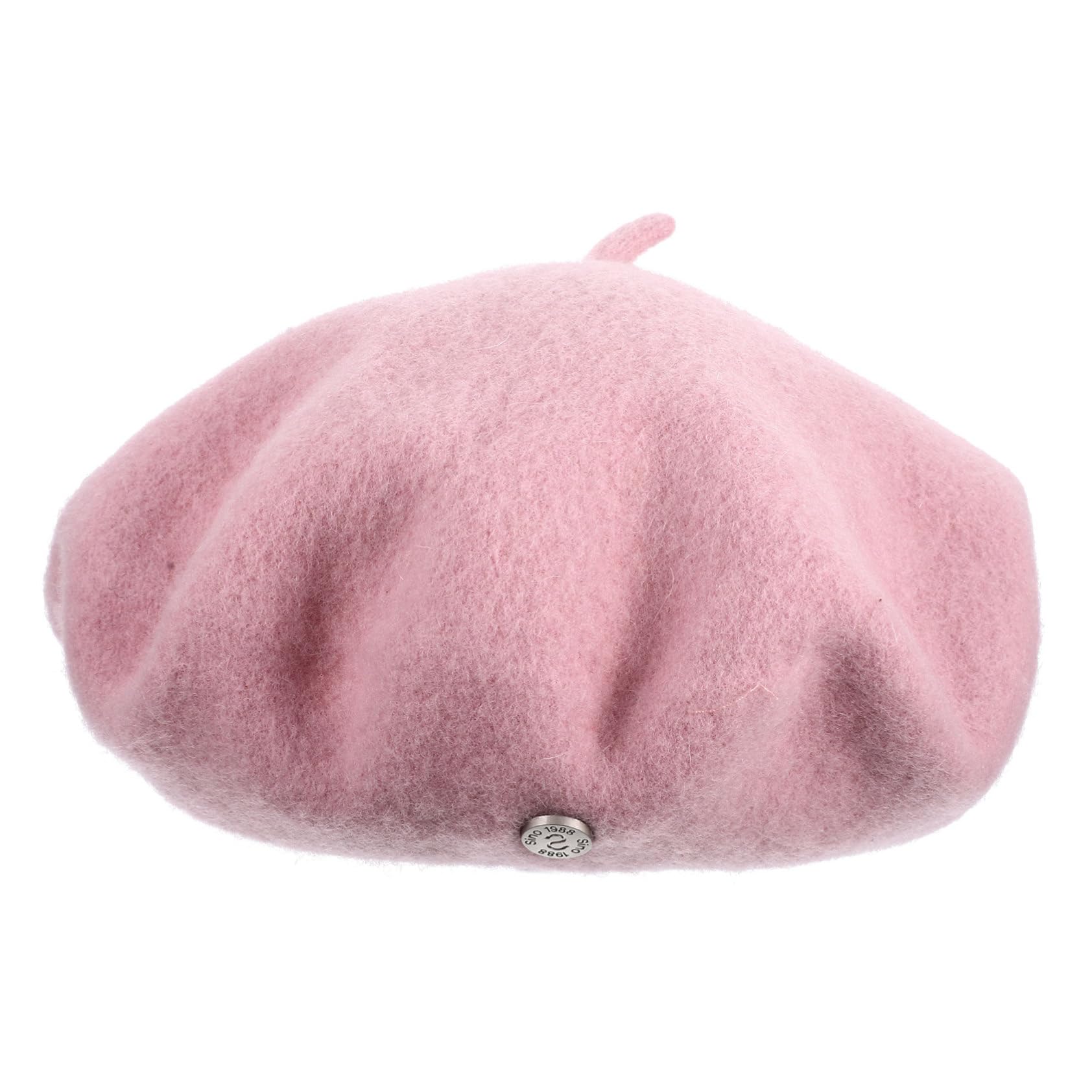 COLLBATH Beret Hat Lightweight Sunshade Hat Decorative Beret Cap for All Occasions Pink