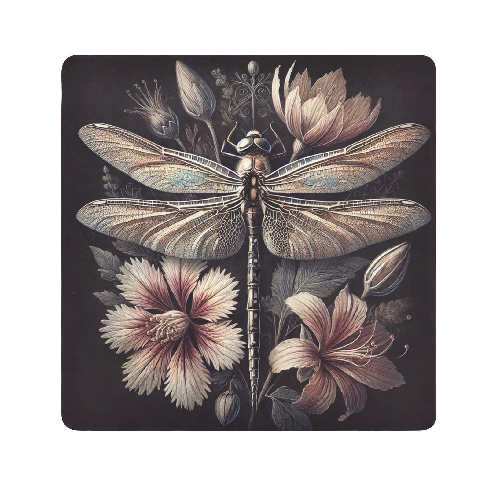 Joko Ivery Dragonfly Floral Black Vintage Protective Wrap 13.8